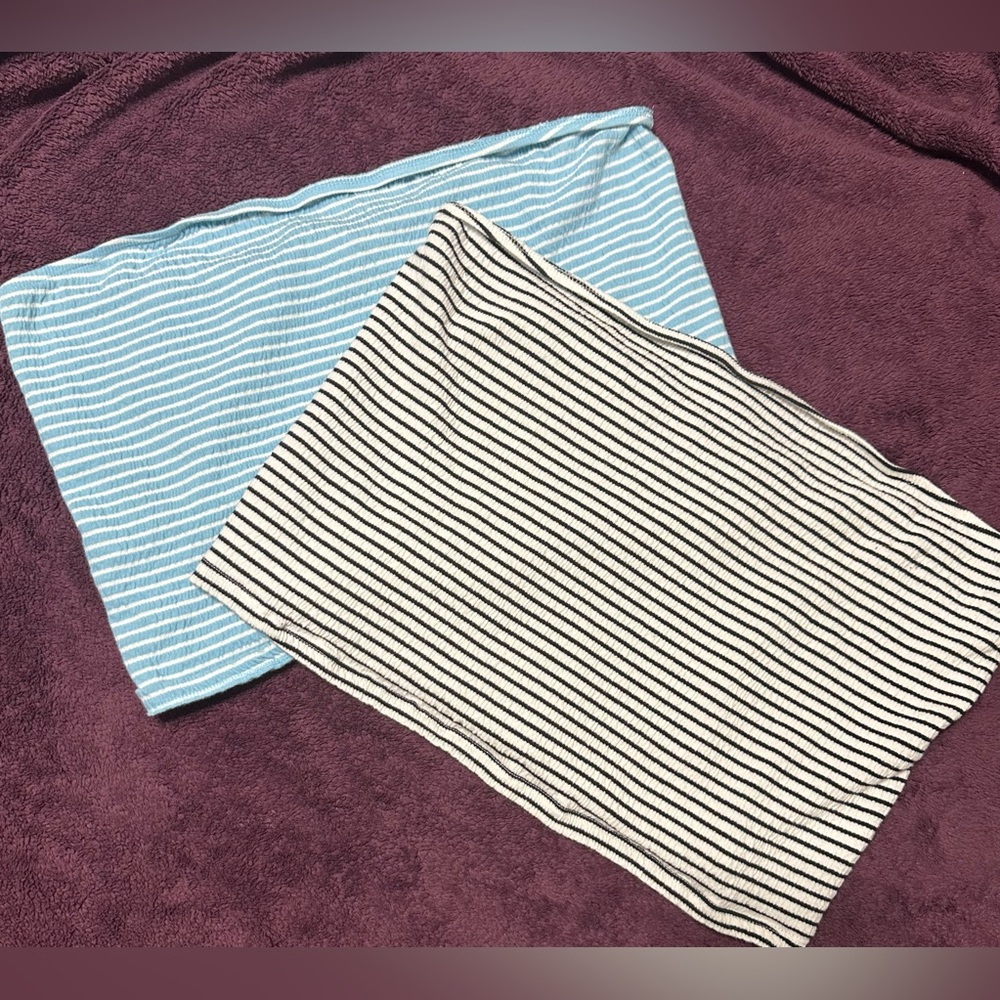 American Eagle Outfitters Blue and White Striped Top